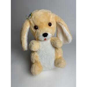 Vintage The Rushton‎ Company Plush Dog Long Ears Light Peach Color 13" READ